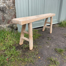 Load image into Gallery viewer, Antique Elm Rustic Pig Bench
