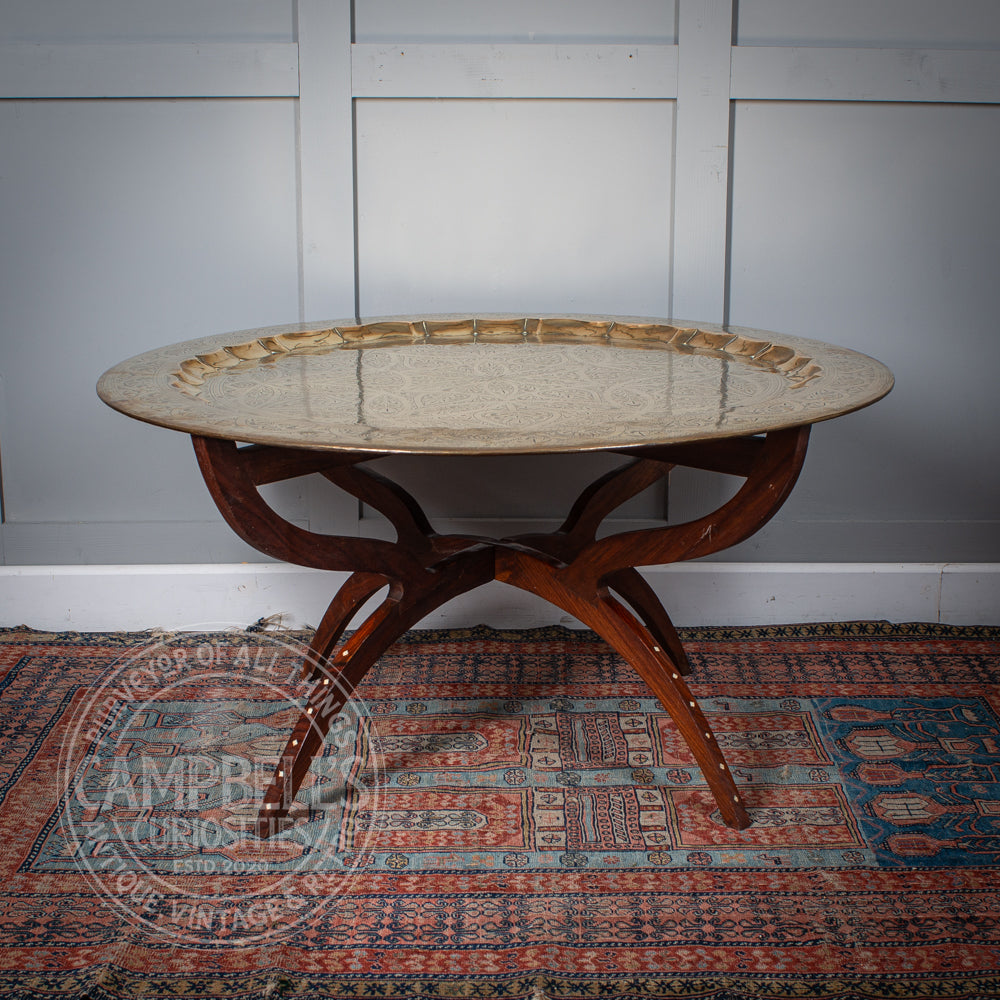 Mid C. Brass Tray Coffee Table