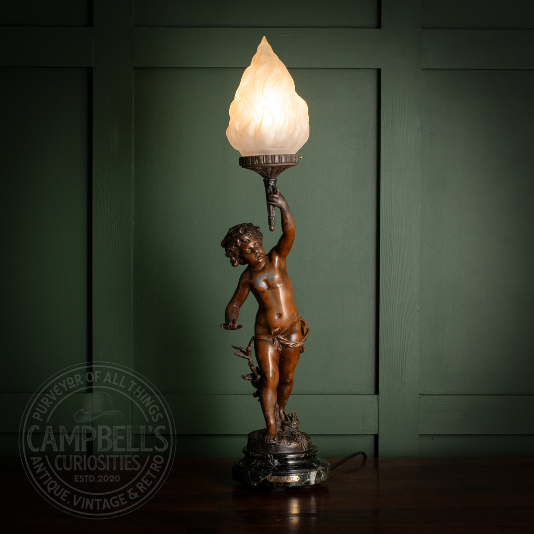 Cherub Newel Post Lamp