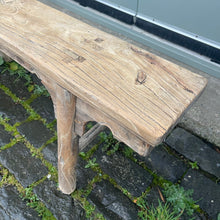 Load image into Gallery viewer, Antique Elm Rustic Pig Bench
