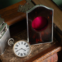 Load image into Gallery viewer, Silver and Tortoiseshell Desk Clock London 1918
