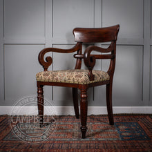 Load image into Gallery viewer, Victorian Mahogany Open Arm Chair
