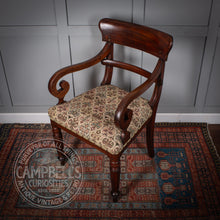 Load image into Gallery viewer, Victorian Mahogany Open Arm Chair
