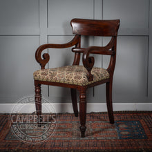 Load image into Gallery viewer, Victorian Mahogany Open Arm Chair
