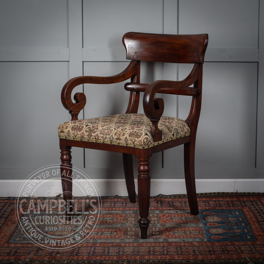 Victorian Mahogany Open Arm Chair