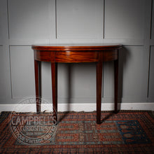 Load image into Gallery viewer, Victorian Mahogany Demi Lune Fold Over Tea Table
